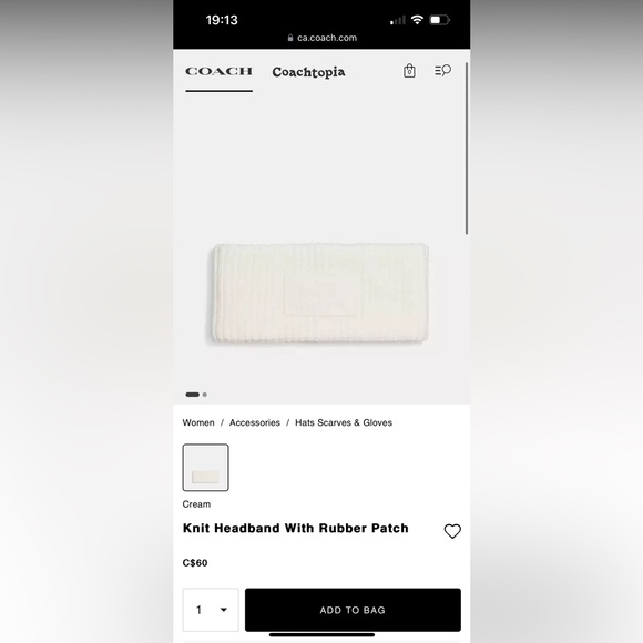 Coach knit headband. Brand new in bag! - Picture 1 of 3